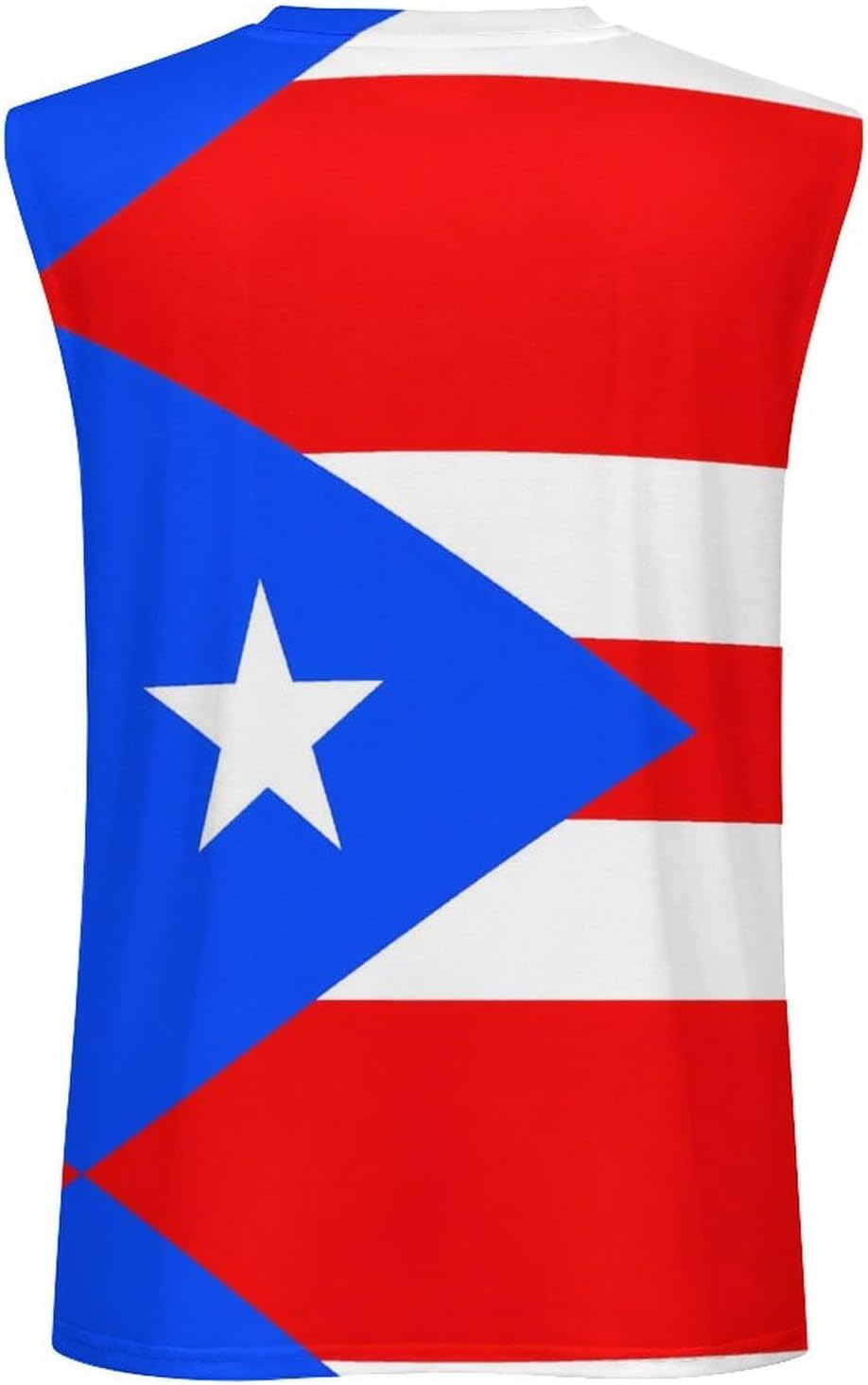 Flag of Puerto PR Men Summer Sleeveless Crew Neck Top 5XL