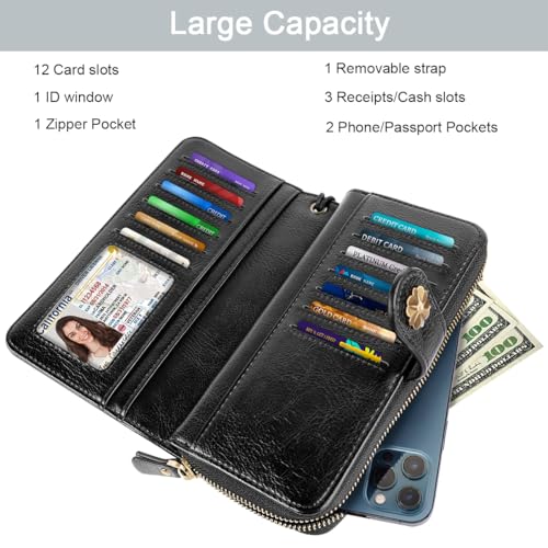 Women Wallets Multi Card Case Wallet Clutch Wallet Card Holder Organizer Ladies Purse Wrist strap Purse, Dragonfly3