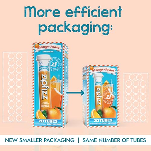 Image of Zipfizz Daily Energy Drink Powder, Orange Cream, 20 Pack | 3-in-1 Sustained Energy, Rapid Hydration, and Essential Vitamins | Sugar-Free | Electrolyte Powder | Contains Vitamin B-12 & Antioxidants