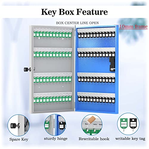 Wehere 96 Key Lock Box Wall Mount, Smart Key Cabinet With Key Tags, Otp Share Half-Remote/App Blutooth/Fixed Code Unlock,Large Key Safe Security Storage For School/Realtors/Office Key Management #TOP4