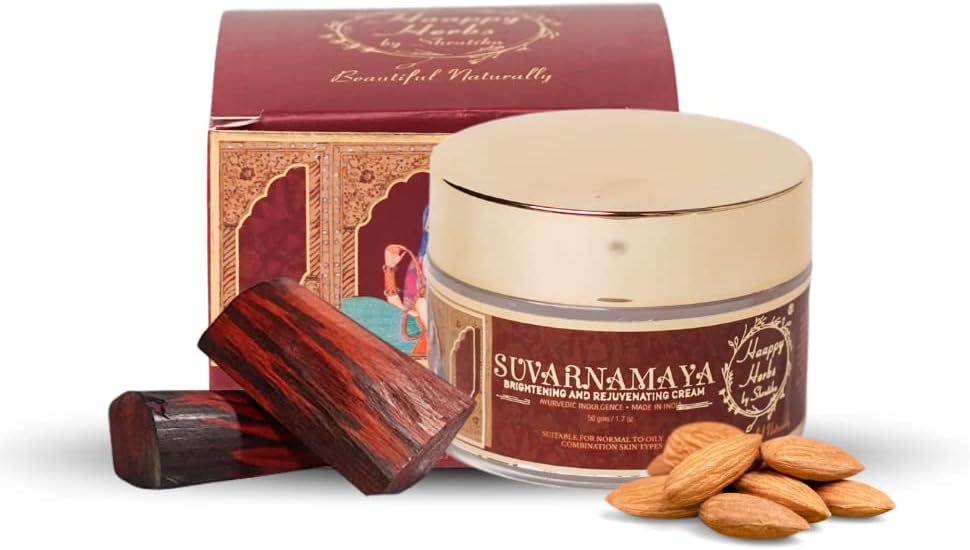 Haappy Herbs Suvarnamaya Cream - 50g | Red Sandalwood Enriched Night Cream | Ayurvedic Face Cream for Dark Spots and Hyperpigmentation