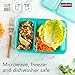 GoodCook Meal Prep Rectangle Two Compartment 20-Piece, Teal, Made without BPA