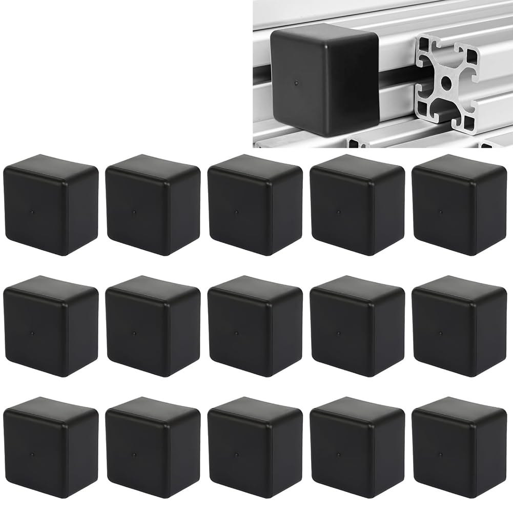 Lot De 4 Embouts Profilés Aluminium 40x40 Mm – Capuchons Noirs Pour Rails Solaires Photovoltaïques