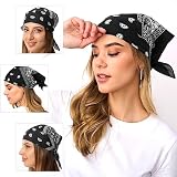 sularpek Bandana, 3 Stück Bandana Kopftuch Damen und Herren, Bandanas mit Original Paisley Muster,Headwear Haar Schal Ansatz Handgelenk Kopf Biker, 55 x 55 cm
