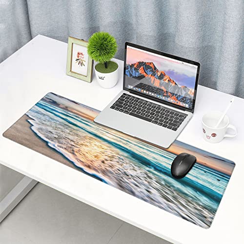 Large Mouse Pad Gaming Mousepad Xl Sunrise Beach Wave Desk Mat Mouse Pad Long 31.5X11.8 In Extended Big Mouse Pad Waterproof Desk Pad With Non-Slip Base And Stitched Edges Computer Keyboard Mouse Mat #TOP7