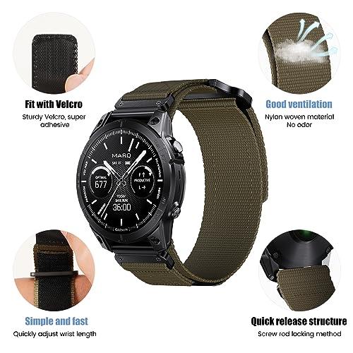 NotoCity Watch Strap Nylon Compatible with Garmin Fenix 6 pro, 22mm Quickfit Watch Band for Garmin Fenix 7/5/5 Plus - Image 4