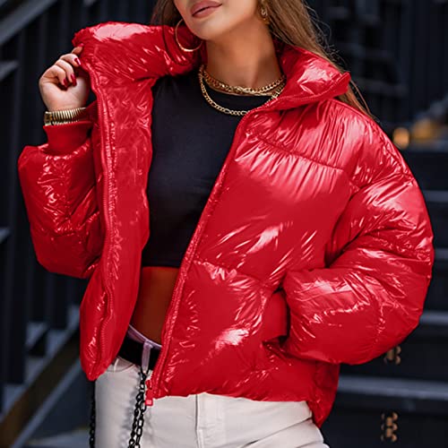 Chaqueta de plumón mujer talla grande abrigo de invierno cálido con cremallera 2
