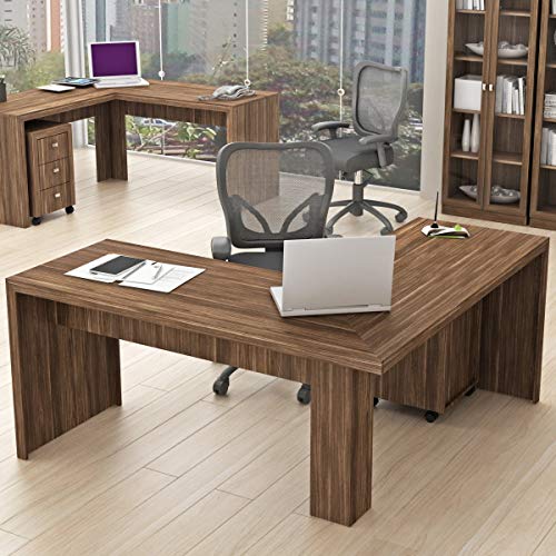 Mesa de Canto para Escritório ME4116 Tecno Mobili Nogal