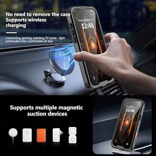 GOLDJU Magnetic for iPhone 17 Pro Max Case, Waterproof, Black - image 4