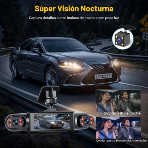 Dashcam 4 cámaras con visión nocturna y gran angular de 150° Hikity 5