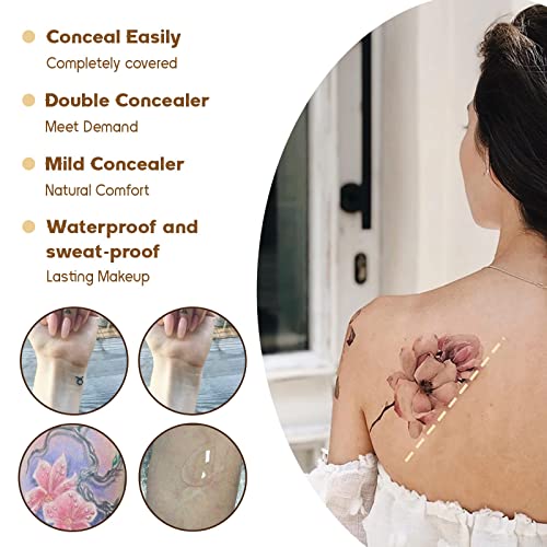 Nusitryco Tattoo Cover Up,Waterproof Invisible Concealer Body Leg Bruise Stretch Scar Dark Spots Vitiligo Skin Makeup Waterproof,Professional Long Lasting Tattoo Cover Up Suitable For Men And Women,1 Pc Natural thumb #5