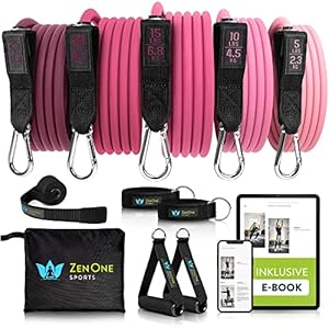 ZenOne Sports Resistance Fitness Bands – robuste Fitnessbänder – 5 Widerstandsbänder – Home Workout Expander-Set – Sport-Gummiband