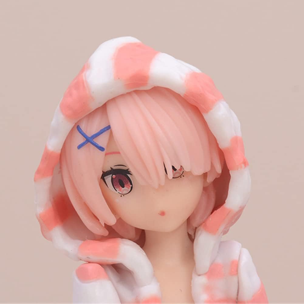 Anime Rem Ram Figure Model 15.5cm Remu and Ramu PVC Action Figure Sitting Pose Statue Desktop Decoration Collectible Gifts