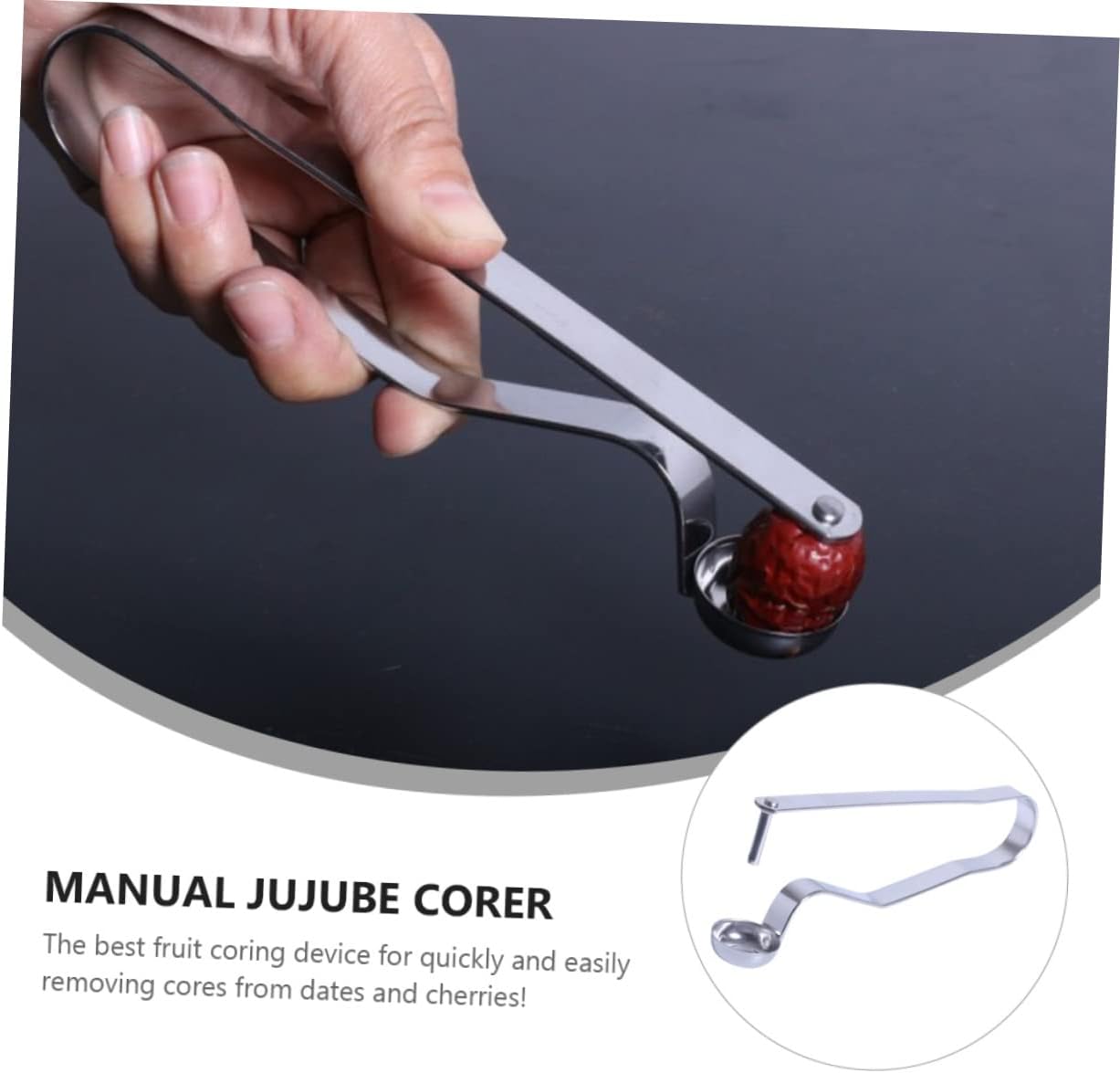 2pcs Red Dates Core Remover Manual Fruit Pitter Tool Portable Kitchen Gadget Lightweight for Jujube and Sherry Deseeding