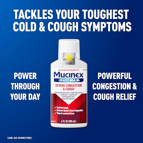 Mucinex Fast-Max Maximum Strength Severe Congestion & Cough Liquid, 6 FL OZ - image 2