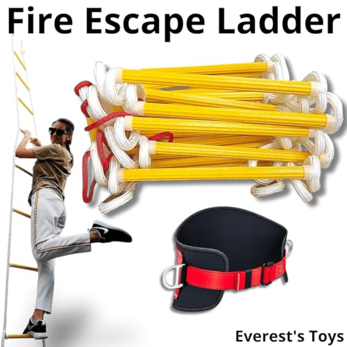 Escalera de escape de incendios de 10m para un cuarto piso con mosquetones 6