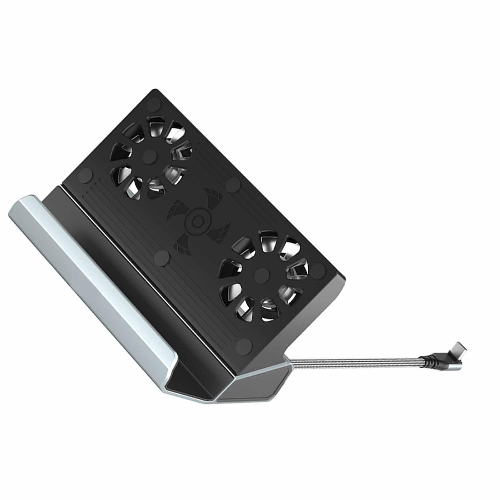 Dock Station da Gioco Multiporta per Hub Dock Tipo C 10 in 1 con Doppie Ventole per Console Portatili Steam 320x150x82,3 Mm
