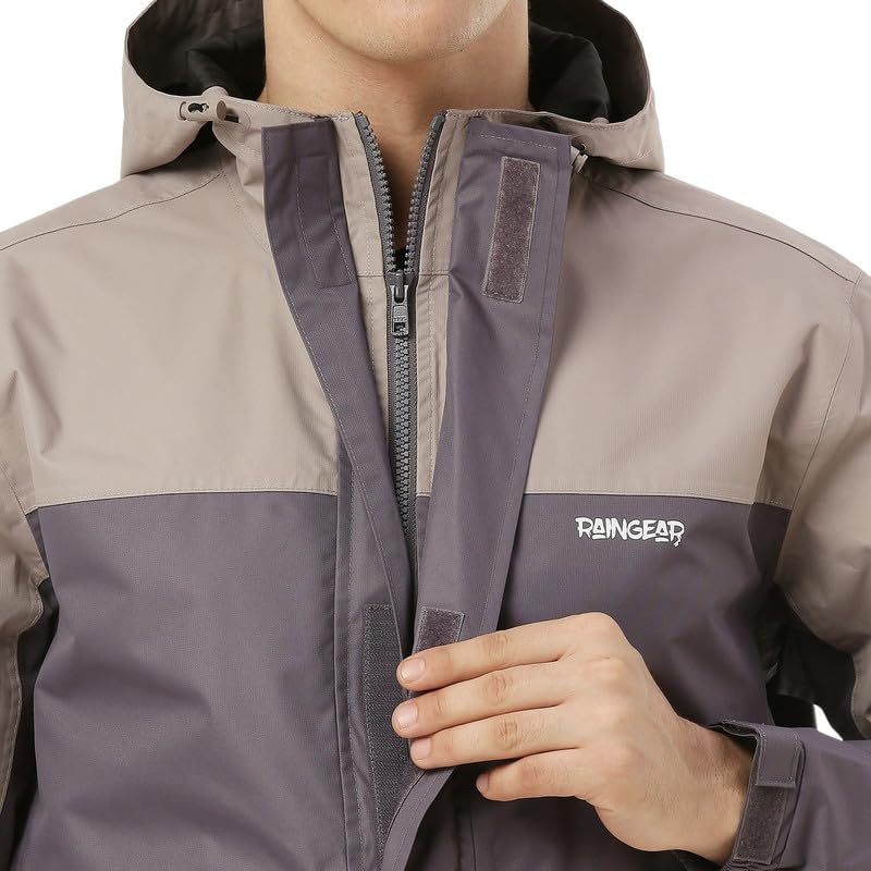 Image of Zeel Raingear Stylish Rain Jacket for Men Waterproof for Bike Riders with Adjustable Hood along with inner pockets,Waterproof Rainwear with Lightweight Polyester Jacket, ZRR002