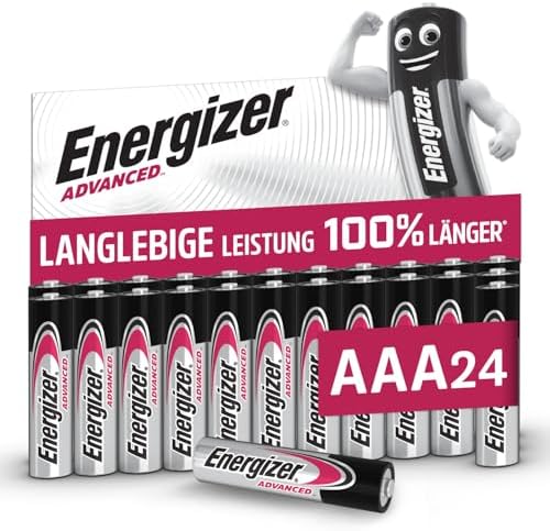 Energizer Advanced - AAA Batterien (24 Stück) - 1,5V Alkali-Batterien | Leistungsstark und Langlebig - Made in EU - 100% plastikfreie Verpackung - 10 Jahre lagerfähig [Exklusiv bei