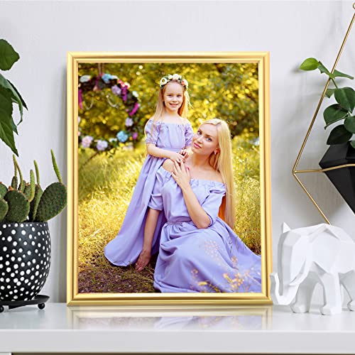 Kathfly 16 Pcs Picture Frames Simple Designed Photo Frames Modern Gold Frames For Pictures With Resin Glass For Wall Mount Tabletop Display Home Office Hotel Decoration (8 X 10 Inch) #TOP5