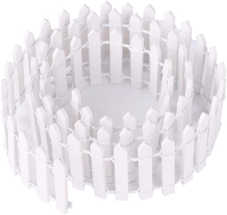 35 Inches Long Miniature Fairy Garden Fence Mini Wood Picket Fence Decorative Fence for Succulent Plant Pot DIY Diorama Project Height 2 inch 4-Pack (White)