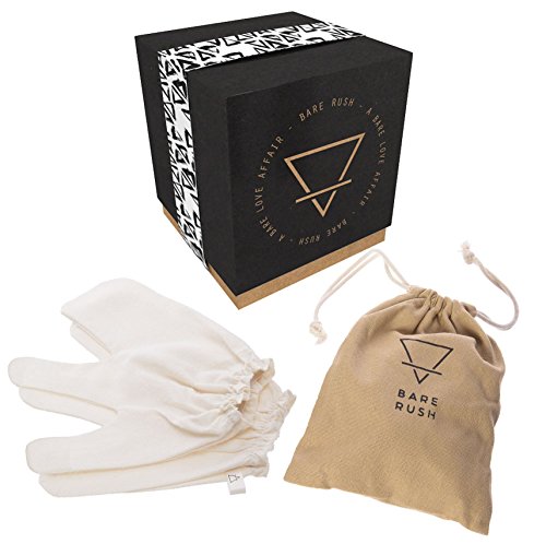 Bare Rush Garshana Gloves 100% Raw Silk Massage Gloves Ideal for Ayurvedic Massage, Dry Skin Brushing, Exfoliation, Cellulite Reduction, Unclogging Pores, Stimulating Your Lymphatic System