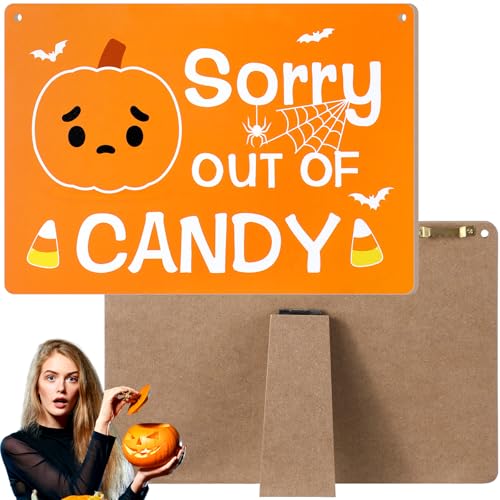 Yerliker Halloween Porch Sign for Candy Bowl Trick or Treat