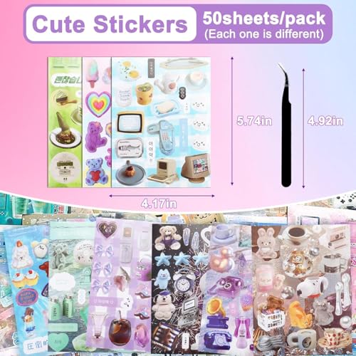 Image of Japanese Sticker Book, Stickers Book, Sticker Book for Journal, Journal Stickers with Time Sea Design, for Journaling, Crafting, Planner and Scrapbooking Projects