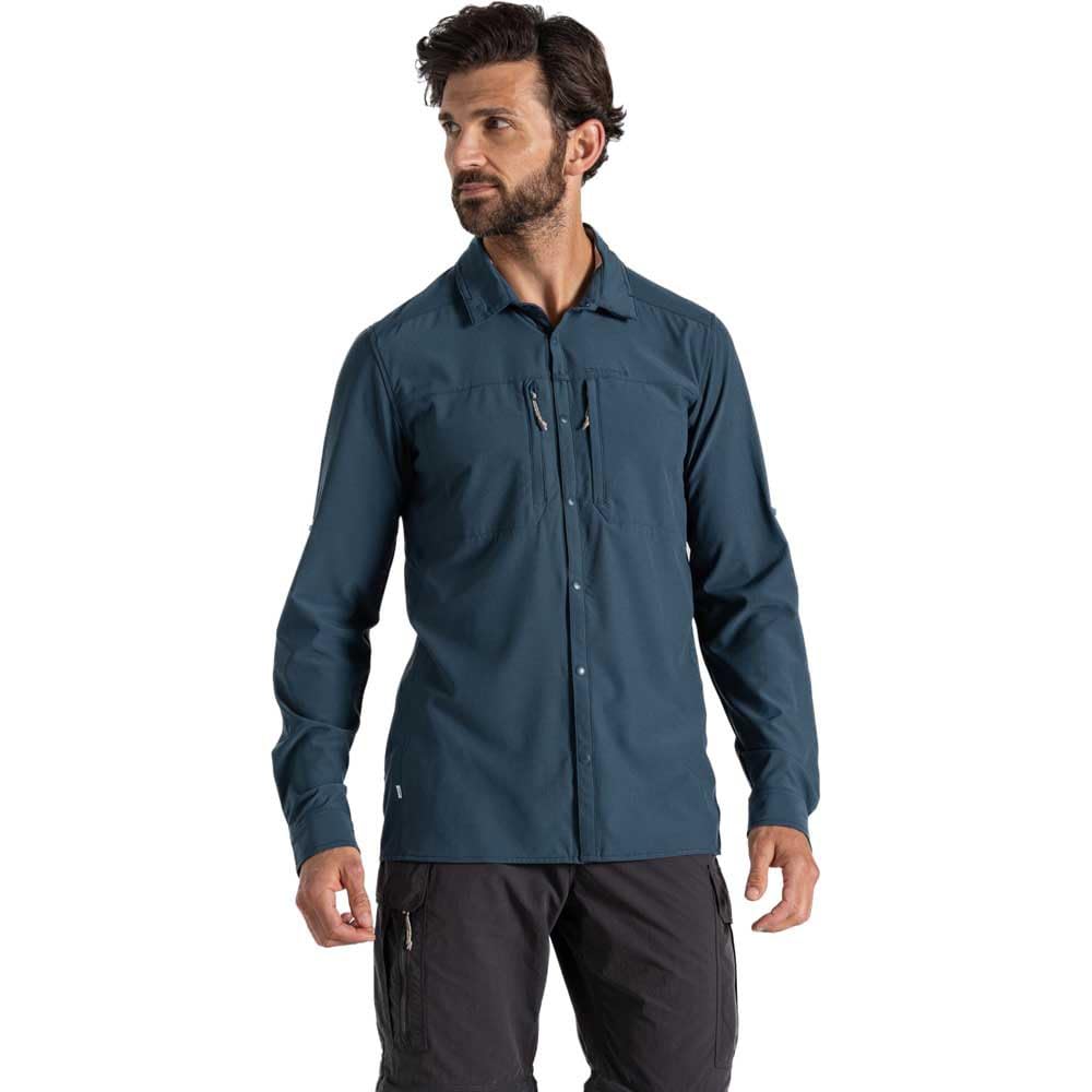 Craghoppers Men's Blue Stone Brk Nosilife Pro V Shirt (Cms706) Xxl