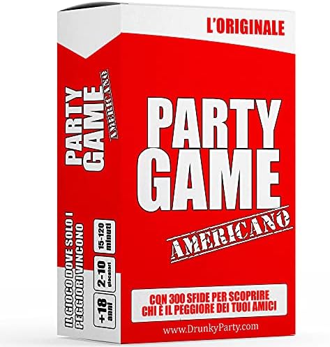 Drunky Party | Party Game Americano – Giochi da Tavolo per Adulti, Idea Regalo per Uomo e Donna, Idee per Addio al Nubilato e Celibato, Gioco da Tavola, Giochi di società con Carte, Giochi in Scatola