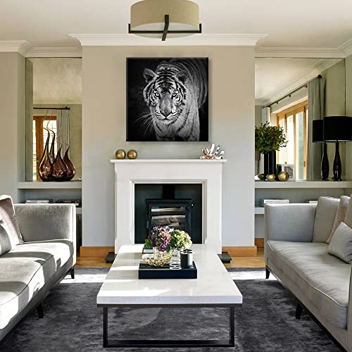 Seven Wall Arts 7W10362424 Tiger Canvas Wall Art Black And White Wildlife Pictures Blue Eyed Tiger Prints thumb #6
