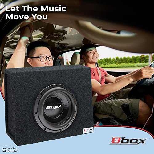 Atrend Bbox Single Sealed 12 Inch Wedge Shaped Subwoofer Enclosure - Universal Wedge Truck Enclosure - Premium Subwoofer Box Improves Audio Quality, Sound & Bass - Red & Black Spring Terminals