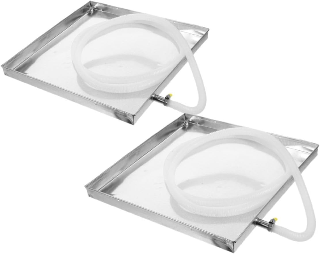 1set Air Conditioner Water Tray Portable Drip Pan for Outdoor Units Drain Pan Hose Clamp Easy Leak Prevention for External Use