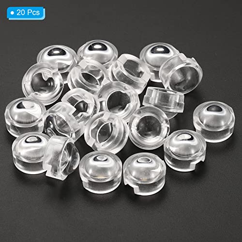 Image of PATIKIL 13mm LED Convex Lens, 20 Pack 90 Degree Beam Angle Acrylic LED Optical Convex Condenser Lens for 1W 3W LED Lamp Beads Infrared Cameras, Transparent