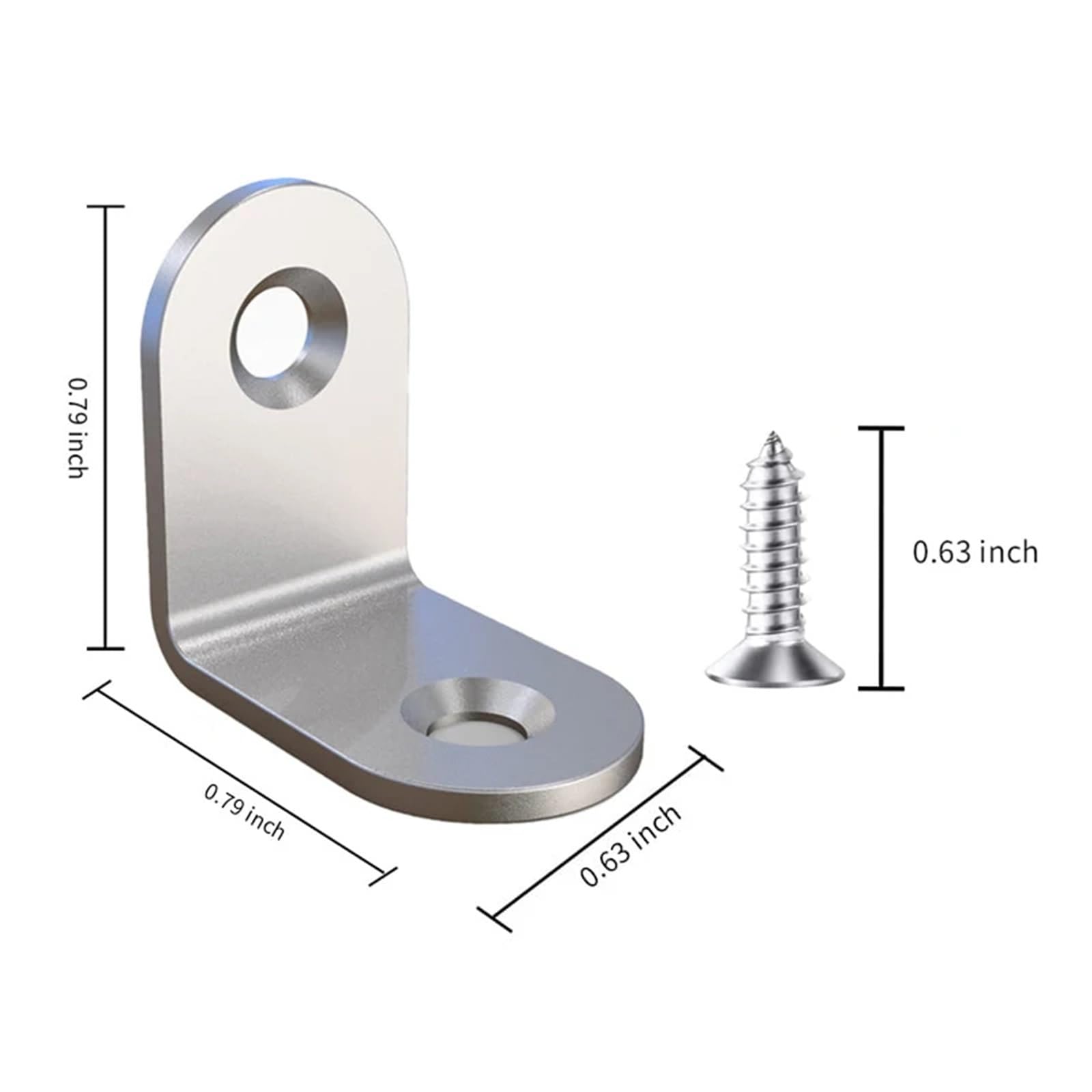 Soporte De Esquina De L 10/20/50 escuadras en forma de L, ángulo recto 90 grados, acero inoxidable, con tornillo for muebles madera y armarios para Muebles(40pcs)