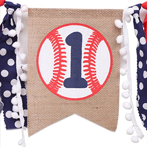 Baseball 1st Birthday Highchair Banner Boy - Boy's 1st Birthday Decorations, Cake Smash Outfit, High Chair Banner by WAWUO - Image 6