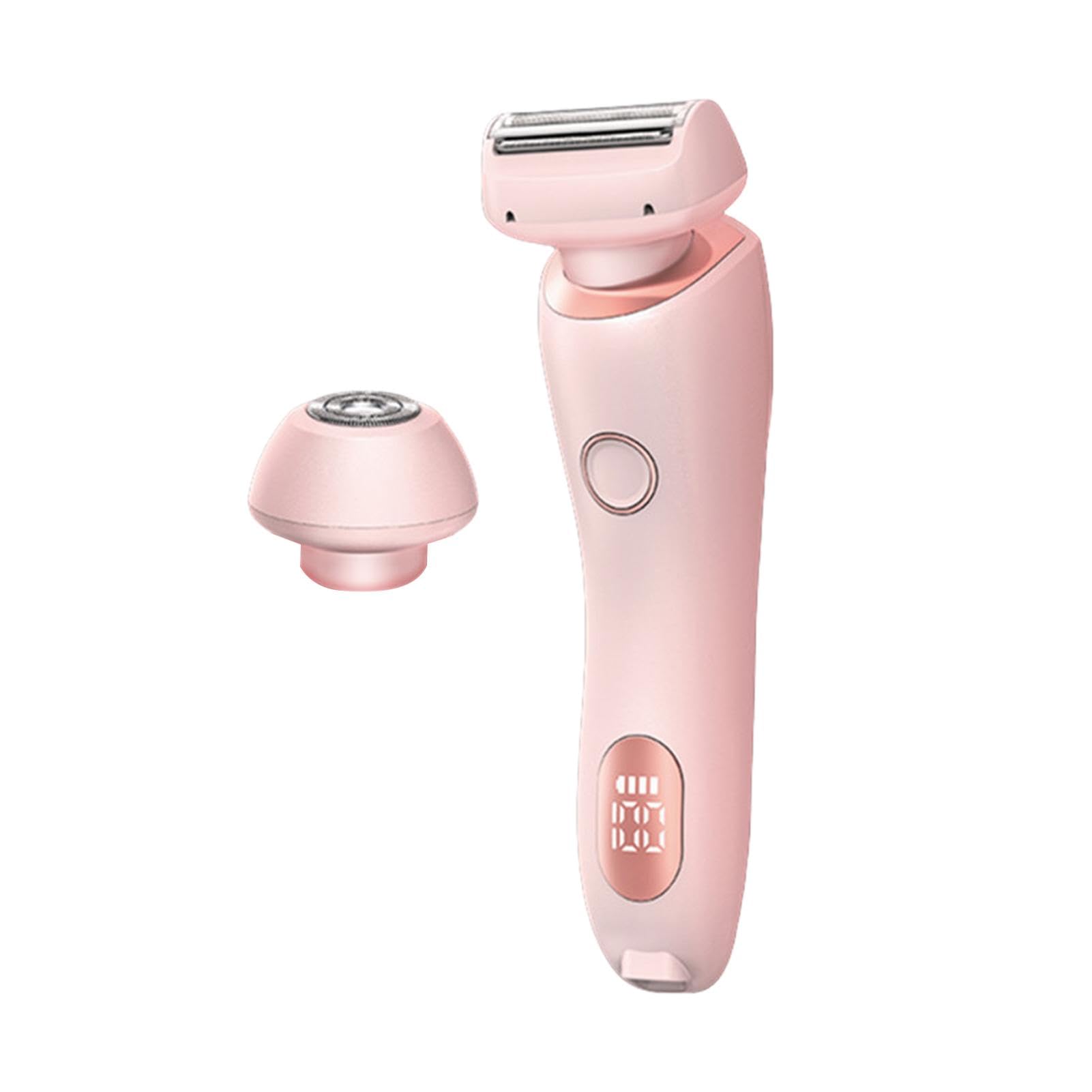 Electric Shaver For Women,Lady Shaver For Women,2 In 1 Electric Shaver Razors For Women,Silky Glide Pro Fessional Hair Remover For Shave Legs,Underarms,Face,Bikini Area - Rosa
