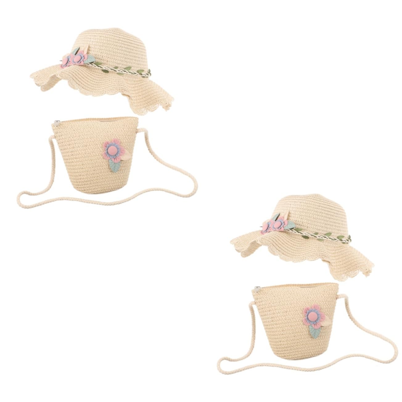 Healvian Strandhut Für Mädchen Sombrero De Mädchen Hüte Babymützen -mädchen-Hut Sonne Sommer Strandhüte Bucket Hats Für Mädchen Sommerhüte Für Baumwolle Tasche Stroh