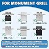 SafBbcue 97888 Grill Grates for Monument Grill 24633 13892 17842 24367 35633 41847NG Grill Replacement Parts, Stainless Steel Cooking Grids for Monument 35633R 35633B D405 D425 4-Burner Accessories