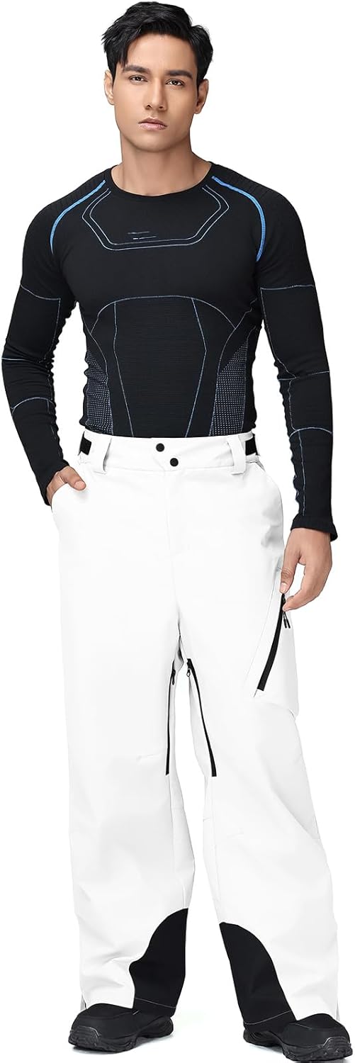 YEEFINE Men's Snow Ski Pants Insulated Cargo Snowboard Pants Bibs Loose Baggy Waterproof Winter Sports - Image 7