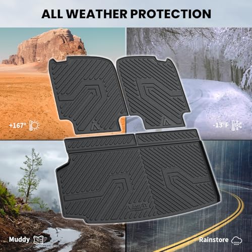 Image of LASFIT Cargo Mat &Backrest Mat for Volvo XC90 2016-2026 All Weather Liner | Premium TPE Trunk Mat, Custom Fit, Full Coverage, Interior Protection, Easy to Clean, Refined Design