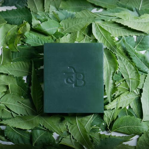 Image of Neem & Tulsi Bathing Ayurvedic Soap Pack of 1 | Anti-Acne & Anti-Bacterial | Herbal Bathing Bar for Clear Skin | handmade Soap 125g for Face & Body soap