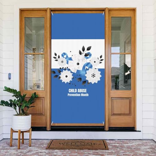 Child Abuse Prevention Awareness Month Door Cover Banner Flag Background Decoration for Party