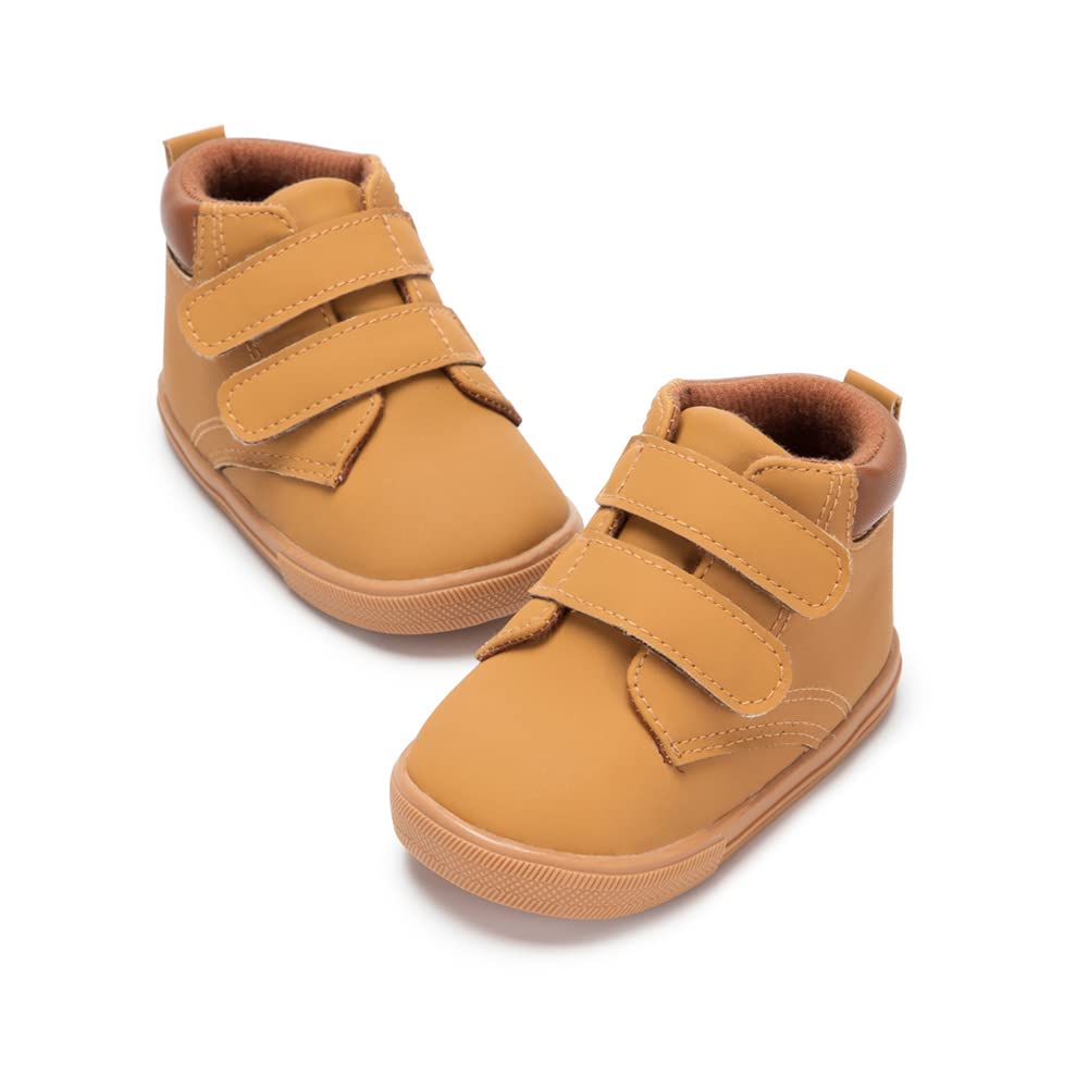 Toddler Boys Girls Hiking Boots Baby PU Leather Non-Slip Ankle Work Combat Boot Fall Winter Snow Booties High Top Keep Warm Shoes