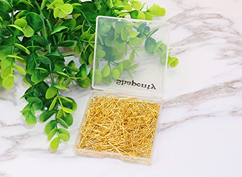 Shapenty 500Pcs Mini Metal Wire Eyepins Beading Small Open Eye Head Pins Needles Bulk For Diy Craft Bead Earring Pendant Necklace Bracelet Jewelry Charm Finding Making (Gold, 24Mm/1Inch) #TOP3