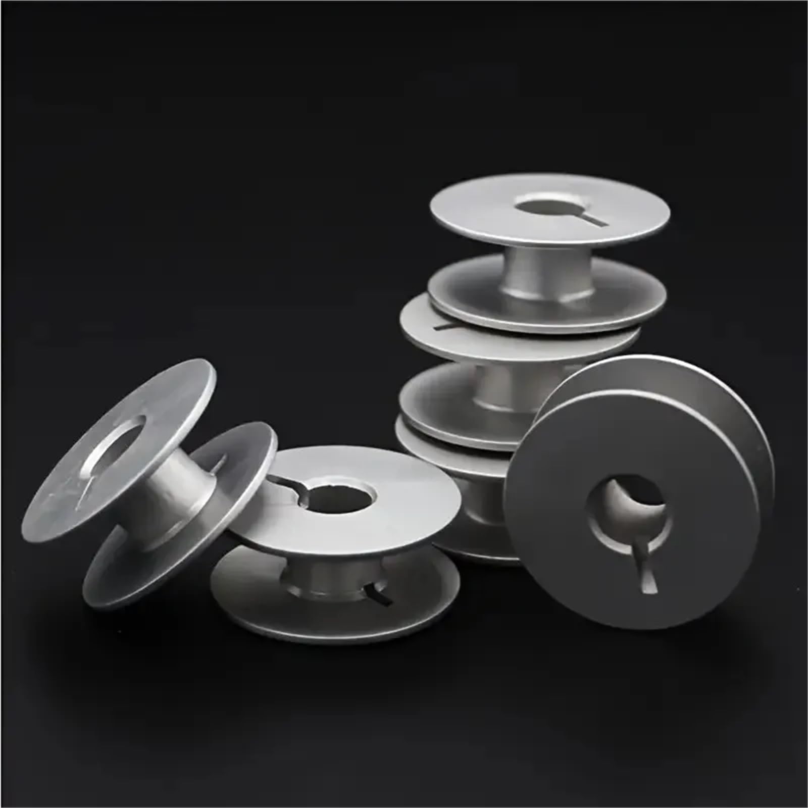 bobinas de maquina de coser 20/40/60/80 Uds bobinas de aluminio artesanías costura punto bloqueo Industrial(60PCS)