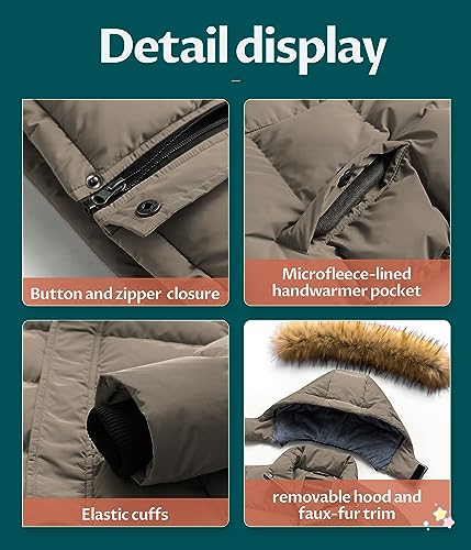 Image of CREATMO US Boy's Water Resistant Winter Coats Warm Fleece Lined Outwear Windbreaker Ski Jacket