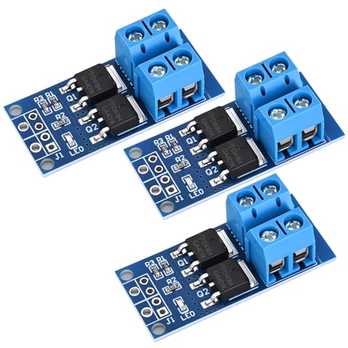 3PCS Dual High-Power MOSFET Trigger Switch Drive Module 0-20KHz PWM Adjustment Electronic Switch Control Board Motor Speed Controller Lamp Brightness Control, DC 5V-36V 400W, 15A (Max 30A)