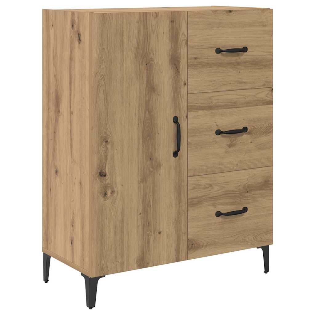 Nowoczesna komoda z dębu Artisan, 69,5 x 34 x 180 cm, materiał drewnopochodny, montowana na ścianie, dużo miejsca do przechowywania, do kuchni, salonu