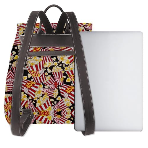 Sac à dos en cuir imprimé popcorn : rangez vos affaires avec style sans mal de dos - 3